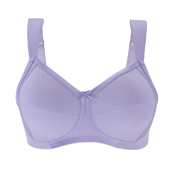 Glamorise 44C Bra ~Seamless-X-WIDE-Straps~ (Side Support Too!) 35% Cotton Purple - Picture 3 of 15